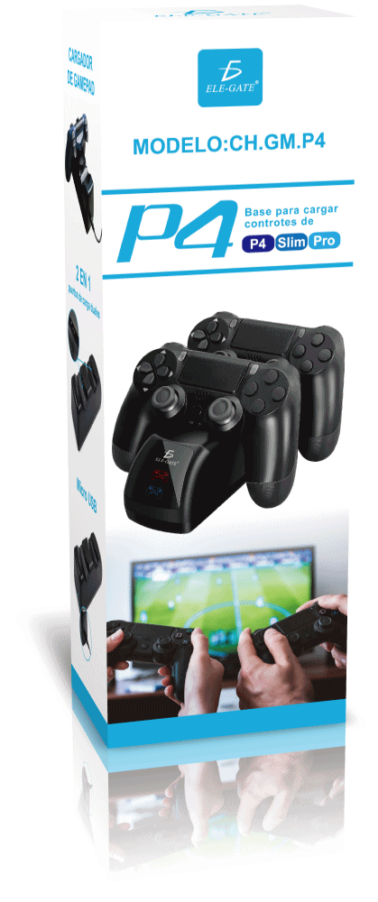 Cargador Dual Inalámbrico PS4 Conector Dualshock Mando