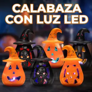 Decoraciones de Halloween Calabacitas con Sombrero de Bruja