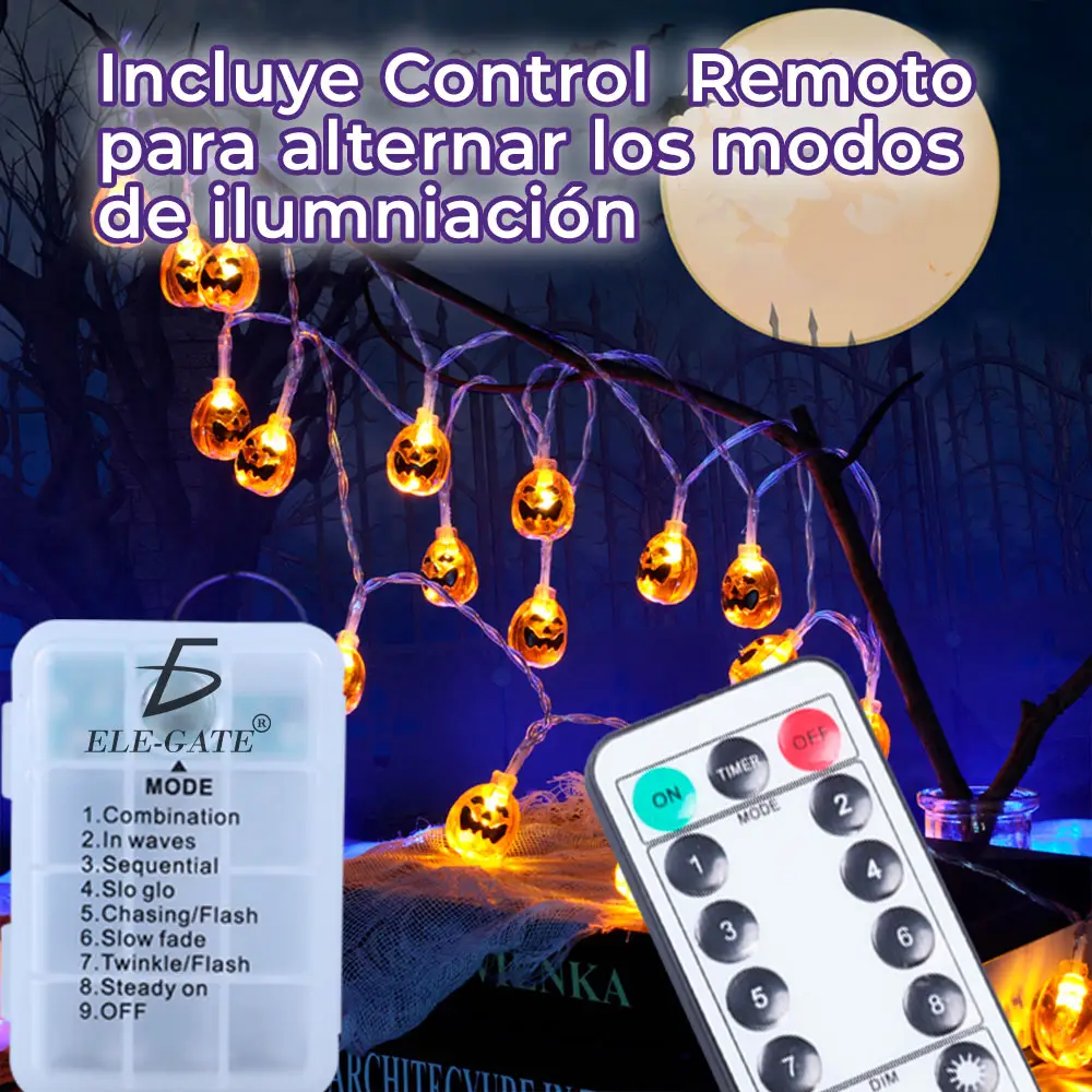 Guirnalda de Halloween con Calabazas - Decoración Festiva para Fiestas Temáticas - Imagen 2