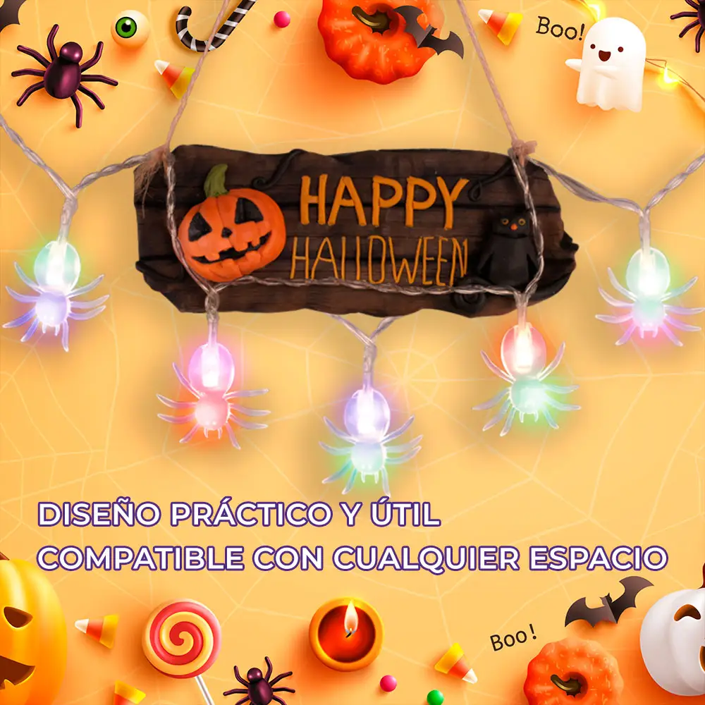 Guirnalda de Luces Araña para Halloween - Decoración Luminosa Única - Imagen 2