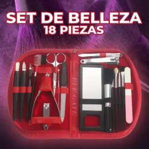 Estuche de Belleza para Viaje - Set de 18 Piezas para un Cuidado Completo