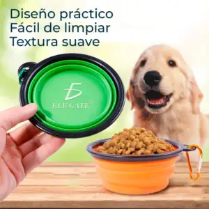 Tazón Plegable Portátil de Silicona 350ML con Mosquetones - Tu Compañero para la Hidratación en Movimiento