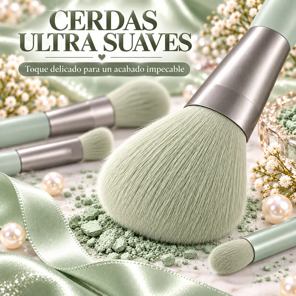 Juego de 8 Brochas de Maquillaje Profesionales para Cosméticos con Bolsa de Maquillaje 4 Colores Disponibles - Imagen 3