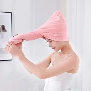 Kit de 2 Toallas Tipo Turbante de Microfibra Absorbente para Cabello
