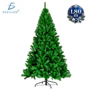 Árbol de Navidad Artificial Verde 180 cm con Base Metálica
