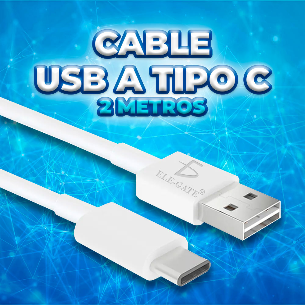 Cable USB-C de 2 Metros - Carga Rápida y Transferencia de Datos