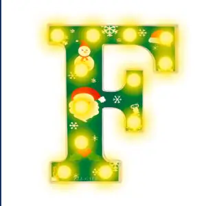Letra F LED Diseño Navideño