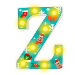Letra Z con Diseño Navideño en Varios Colores