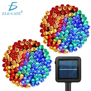 Serie de luces solares multicolor de 20 m con 200 LED