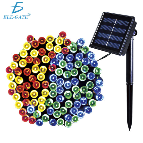 Guirnalda Solar de 5 Metros con 50 Luces LED RGB: Iluminación Encantadora para Decorar al Aire Libre.