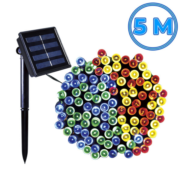 Guirnalda Solar de 5 Metros con 50 Luces LED RGB: Iluminación Encantadora para Decorar al Aire Libre. - Image 4