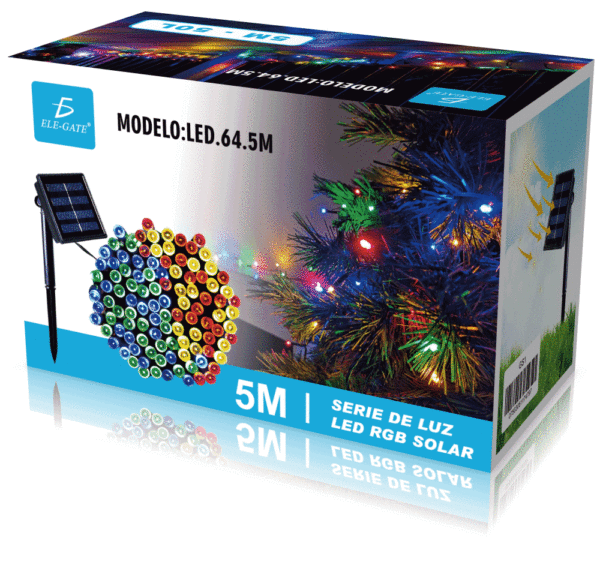 Guirnalda Solar de 5 Metros con 50 Luces LED RGB: Iluminación Encantadora para Decorar al Aire Libre. - Image 5