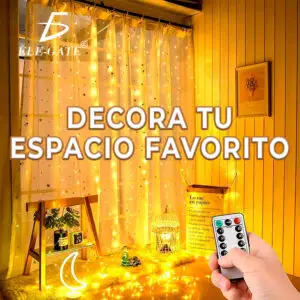 Cortina de Luces LED con Control Remoto: 8 Modos para Crear un Rincón Mágico en tu Espacio.