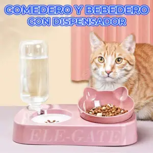 Comedero y Bebedero con Dispensador de Agua