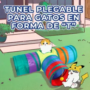 Túnel en Forma de T con Tres Salidas para Gato