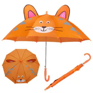 Paraguas Kawaii con Figura de Tigre con Orejas Desplegables