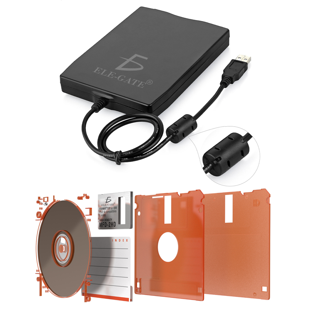 Unidad de Disquete Externa USB de 3.5 Pulgadas - Portátil y Conveniente -  ELE-GATE