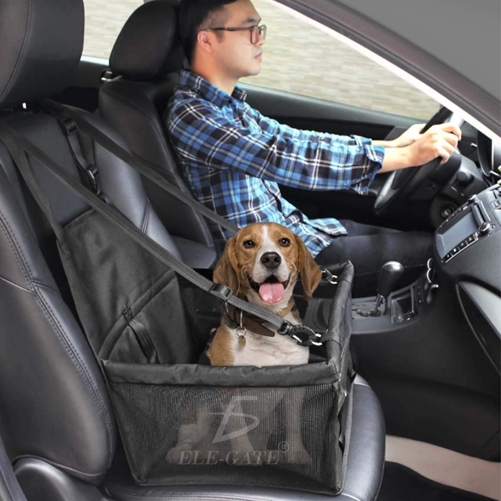 Asiento elevador para coche compatible con perro gato, portátil, plegable,  transpirable asiento de coche para mascotas con cinturón de seguridad
