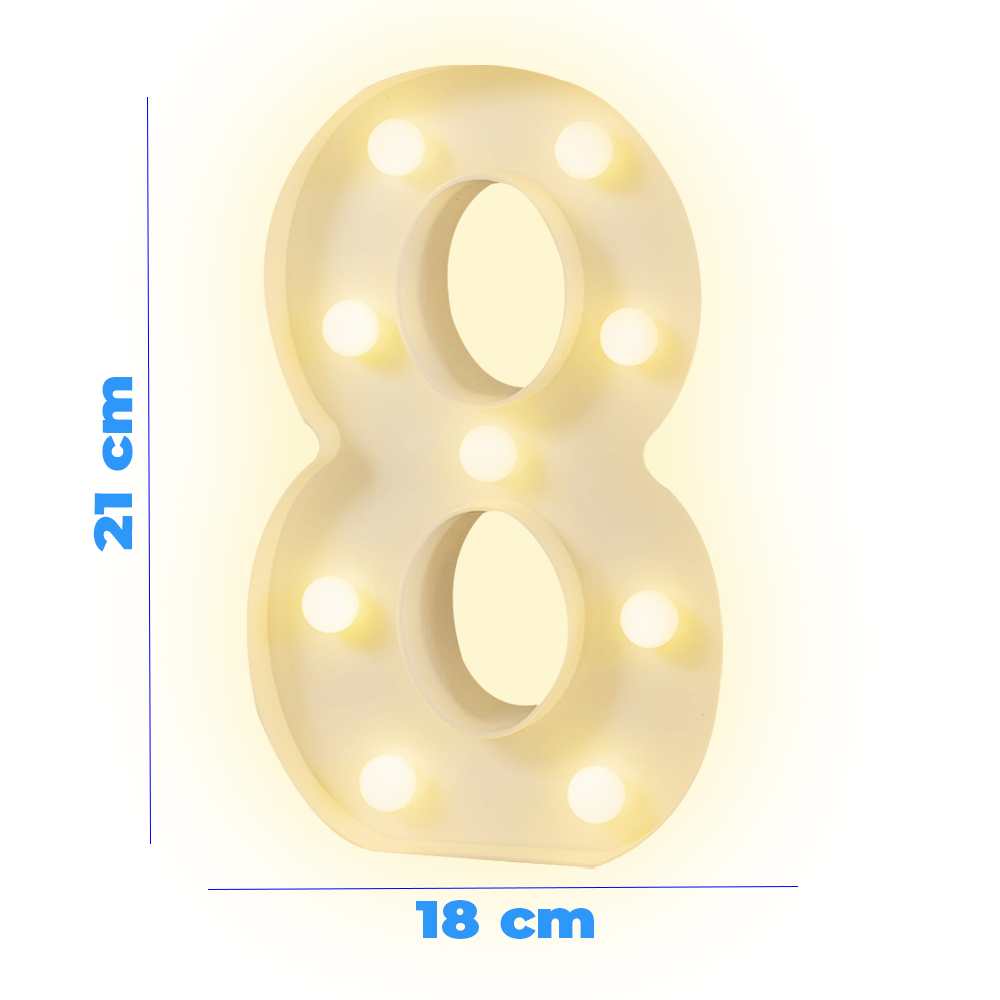 Números de luz LED 8, Números LED