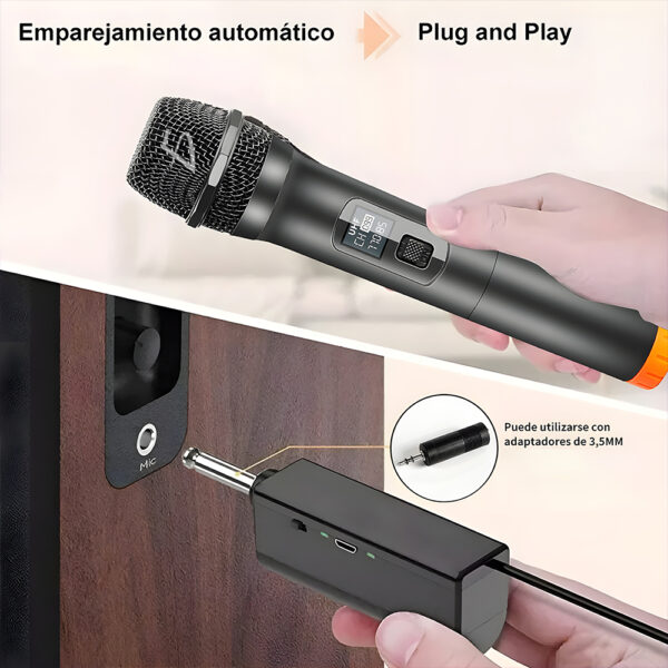 Icrofono Palare Doppio Icrofoni Wireless Per Karaoke, Discorso - Foto 3