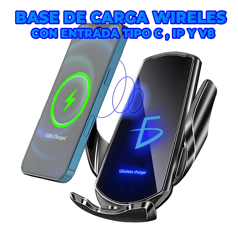 BESTEK Cargador Inalámbrico Coche 15W, Cargador Wireless para