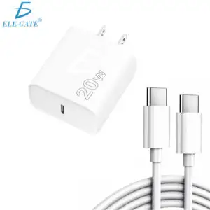 Kit Cuadro de Carga Tipo C 20 W + Cable Tipo C a C de 2 metros