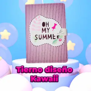 Cuaderno con estilo Coquete con Forro Acolchado y Banda Magnética