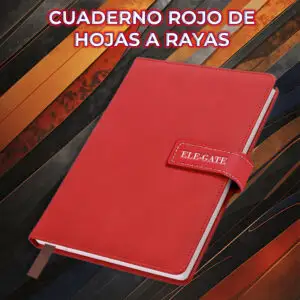 Cuaderno Rojo Tipo Agenda Con Portada Acolchada Y Cierre Magnético