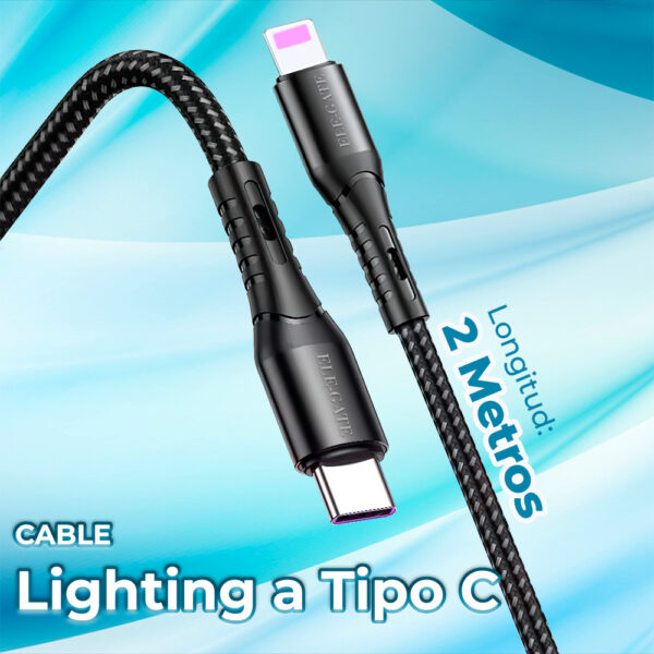 Cable de Carga y Trasmisión de Datos 2M Tipo C a Tipo C 66W - Image 4