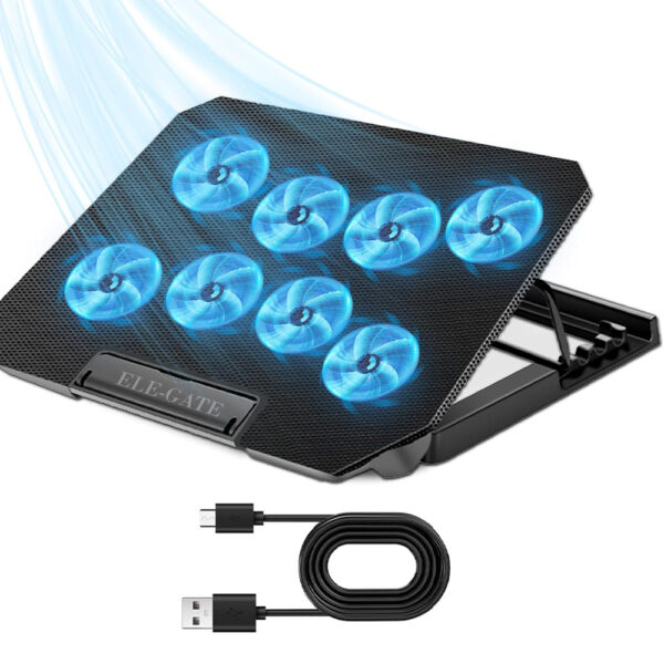 Base Enfriadora para Laptop de 12" a 15.6" Con 8 Ventiladores y Dos Salidas Usb - Image 2
