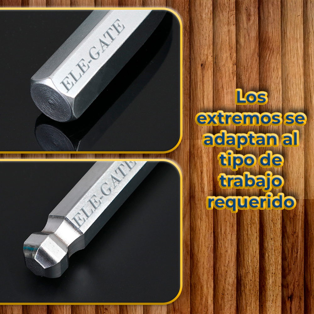 Juego de 13 Llaves Allen de Acero Inoxidable con Punta Adaptable - Image 2
