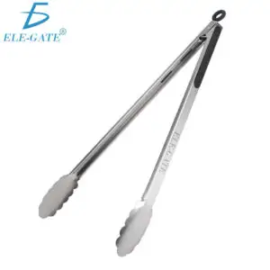 Pinzas de cocina de acero inoxidable resistente al calor con puntas de metal