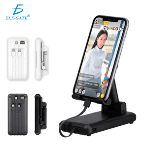 Power Bank 2 en 1 con Base Soporte y 4 Cables Integrados