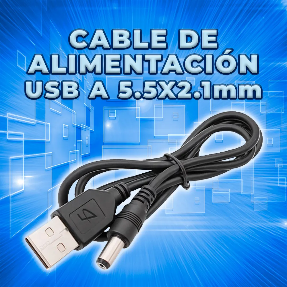 Cable de Alimentación USB a 5.5x 2.5mm 5V a 0.5A - Imagen 2
