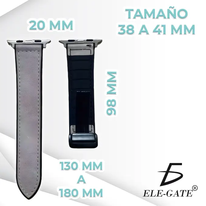 Correa de Piel Plegable Magnética Tipo Apple Watch de 38-41mm - Imagen 4