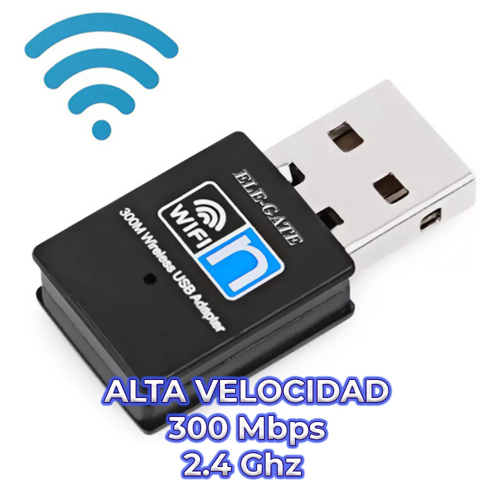 Adaptador USB Wifi Velocidad 300 Mbps 2.4 GHz - Imagen 2