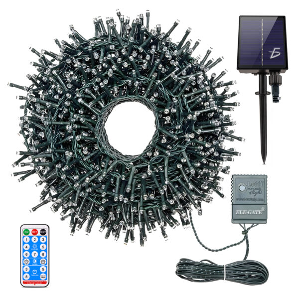 Serie de Luz Led Cálida con Panel Solar y Control con Intensidad  Repelente al Agua - Image 4