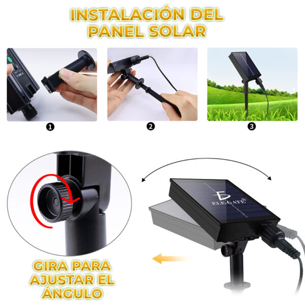 Serie de Luz Led Cálida con Panel Solar y Control con Intensidad  Repelente al Agua - Image 2