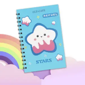 Cuaderno de 80 Hojas Rayadas con Portada Estelar y Espiral Metálico