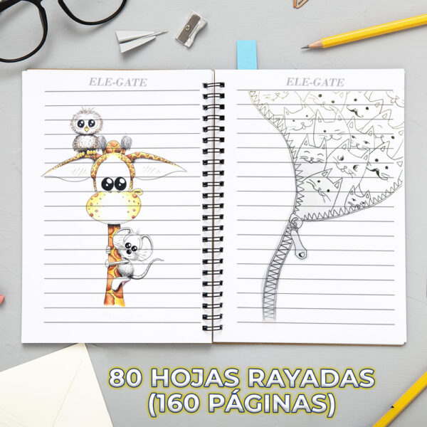 Cuaderno de 80 Hojas Rayadas con Portada Estelar y Espiral Metálico - Image 2