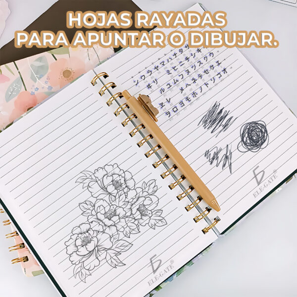 Cuaderno  Coquete de 80 hojas Rayadas Tamaño A5 Coreano - Image 3