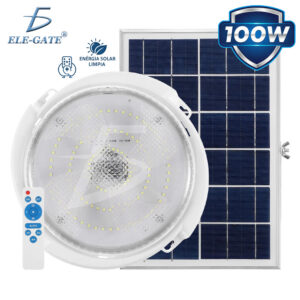Luz de Techo Solar para Interior 100 W Con Sensor de Luz y Control Remoto