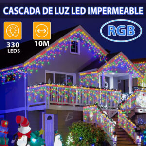 Cascada de Luz LED 10M RGB Impermeable para Exterior
