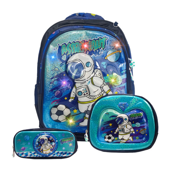 Set de Mochila Galáctica Escolar con Lapicera y Lonchera Térmica con Luces Leds RGB - Image 13