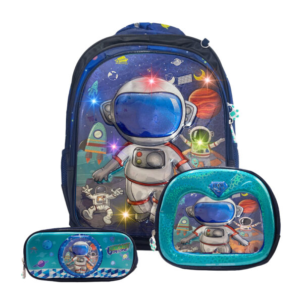 Set de Mochila Galáctica Escolar con Lapicera y Lonchera Térmica con Luces Leds RGB - Image 12