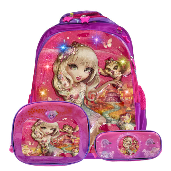 Set de Mochila Galáctica Escolar con Lapicera y Lonchera Térmica con Luces Leds RGB - Image 6