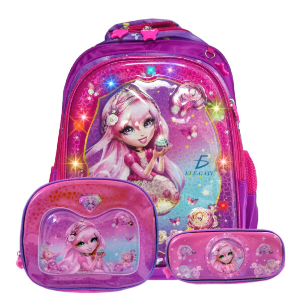 Set de Mochila Galáctica Escolar con Lapicera y Lonchera Térmica con Luces Leds RGB - Image 2