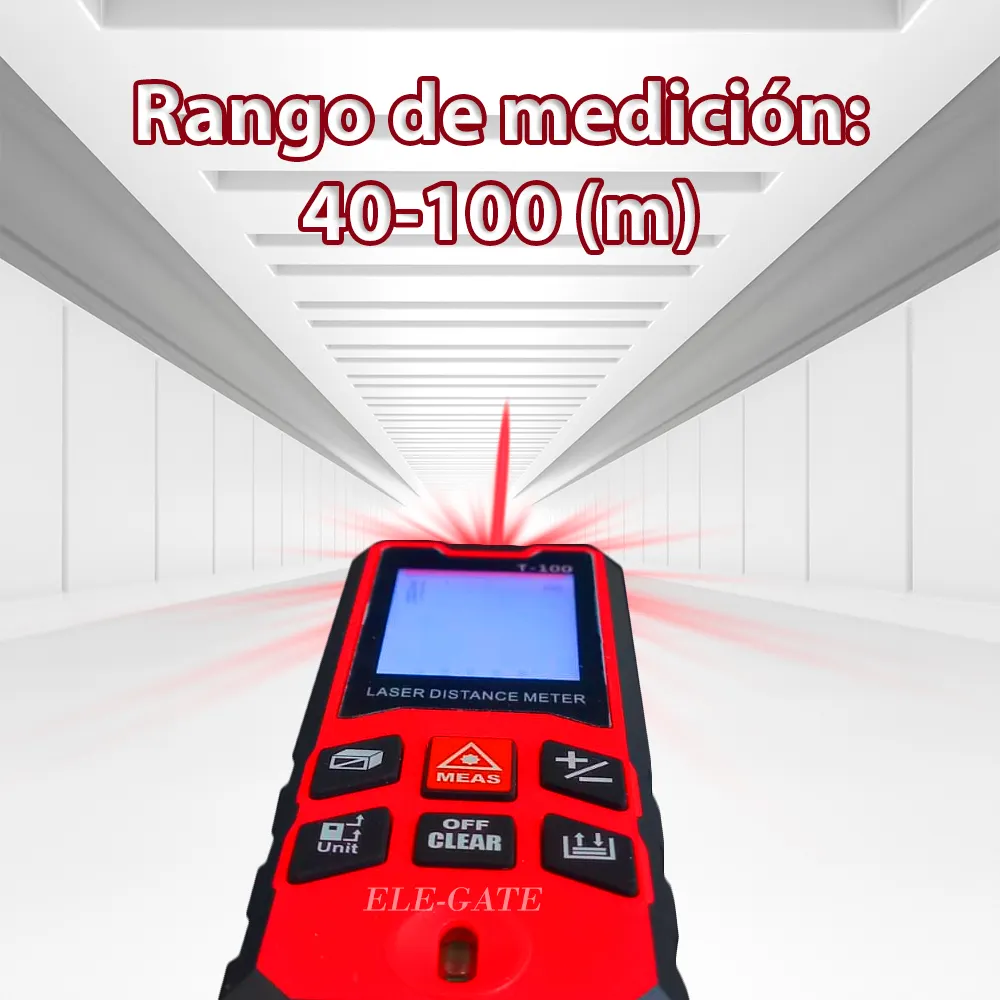 Telémetro Láser Portátil Distancia 100m con Pantalla Digital Retroiluminada con Aviso de Medición - Imagen 2