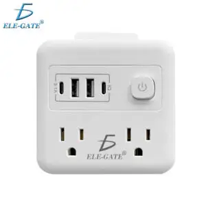 Multi Contacto 8 en 1 con 4 tomas, 2usb, 2 Tipo C con Boton de Encendido de Seguridad