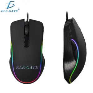 Mini Ratón Óptico USB con Cable para Computadora con Boton para Ajustar DPI con Luz RGB